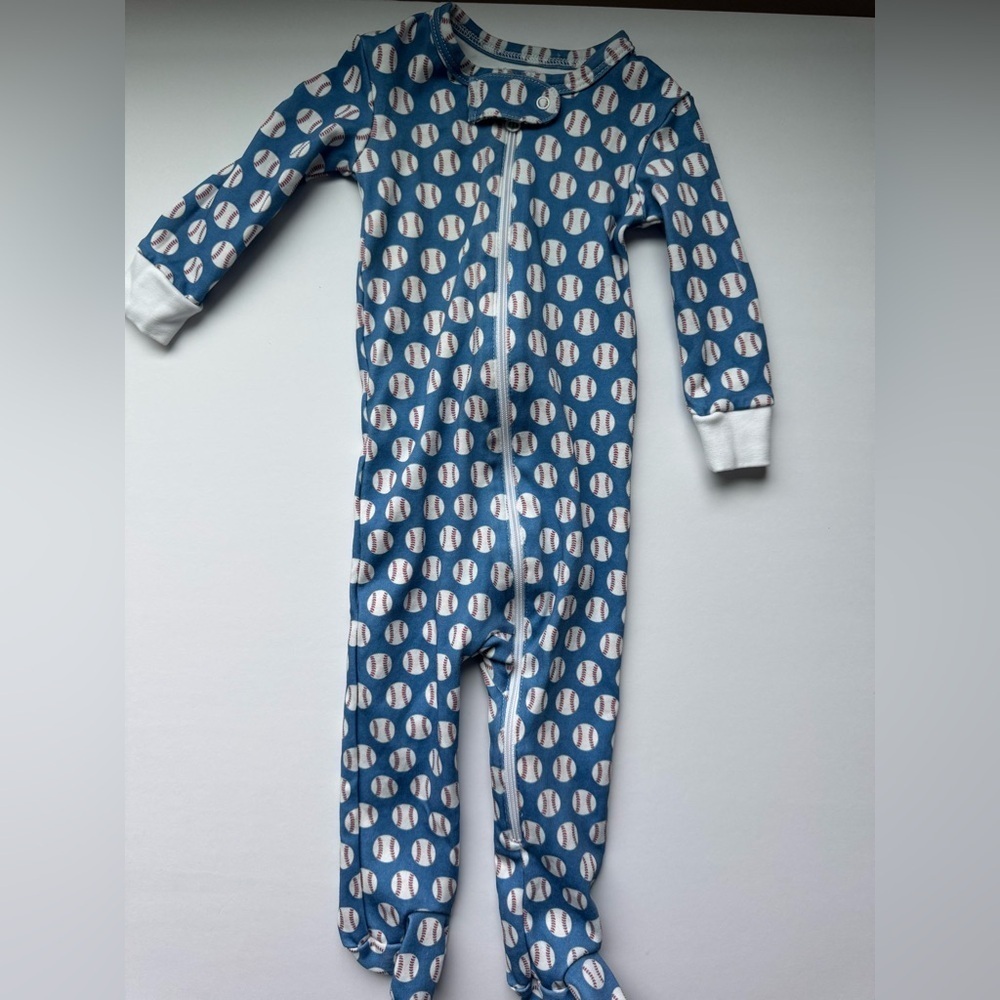 LILA + HAYES Parker Boys' Zipper Pajama, Baseball Grandslam